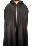 Black Hooded Wool Cloak