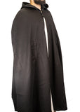 Black Hooded Wool Cloak