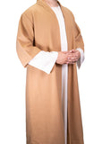 Camel Brown Half Sleeve Wool Jubbah