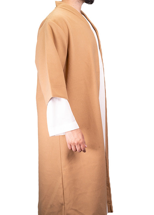 Camel Brown Half Sleeve Wool Jubbah