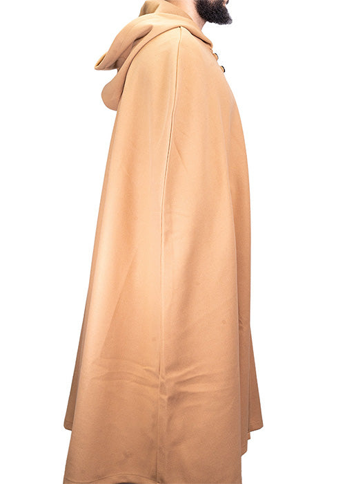 Camel Brown Hooded Wool Cloak