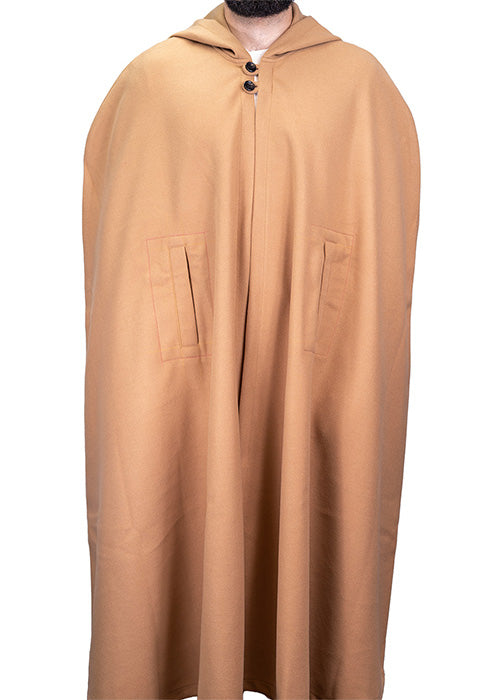 Camel Brown Hooded Wool Cloak