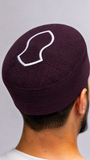 Burgandy Stitched Kufi Hat