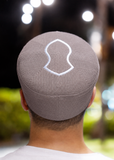 Grey Stitched Kufi Hat