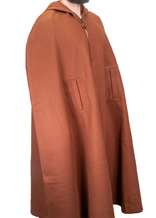 Chestnut Brown Hooded Wool Cloak