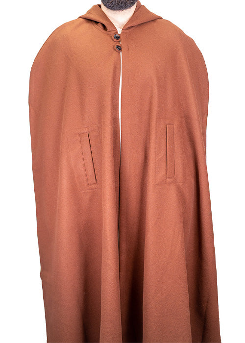 Chestnut Brown Hooded Wool Cloak
