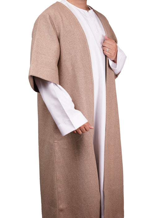 Beige Half Sleeve Wool Jubbah