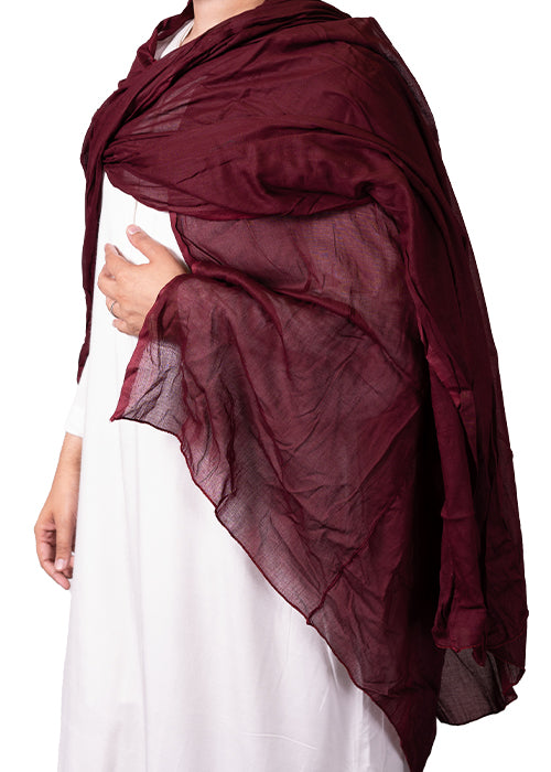 Maroon Cotton Shawl