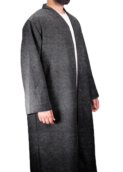 Dark Grey Wool Jubbah Coat (Oversized)