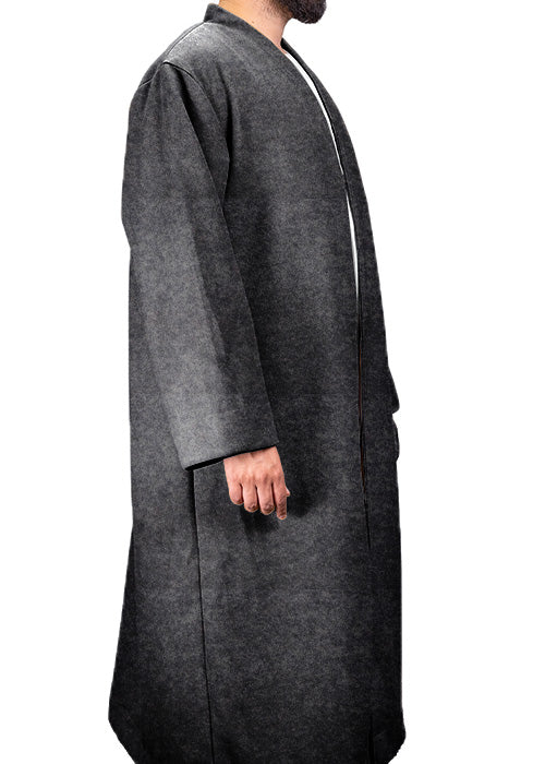 Dark Grey Wool Jubbah Coat (Oversized)