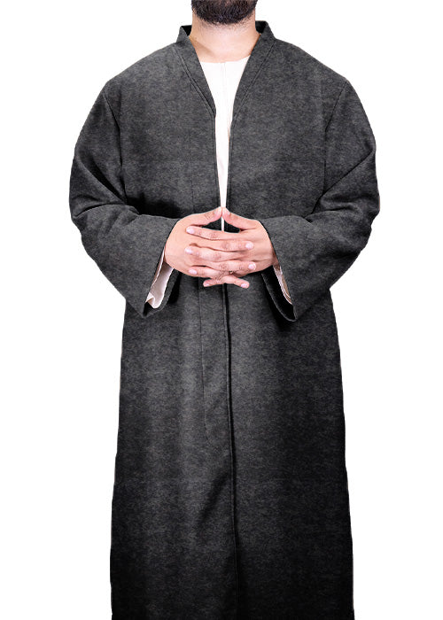 Dark Grey Wool Jubbah Coat (Oversized)