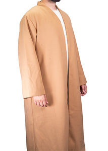 Camel Brown Full Sleeve Wool Jubbah Coat