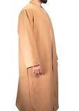 Camel Brown Full Sleeve Wool Jubbah Coat