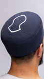 Navy Stitched Kufi Hat