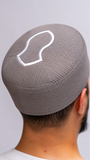 Grey Stitched Kufi Hat