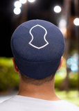 Navy Stitched Kufi Hat