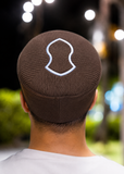 Brown Stitched Kufi Hat