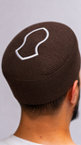 Brown Stitched Kufi Hat