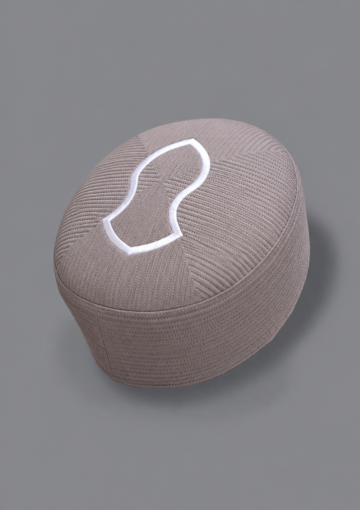 Grey Stitched Kufi Hat