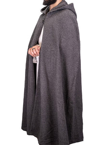 Grey Hooded Wool Cloak