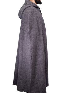 Grey Hooded Wool Cloak