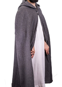 Grey Hooded Wool Cloak