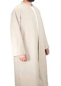 Light Beige Wool Jubbah Coat (Oversized)